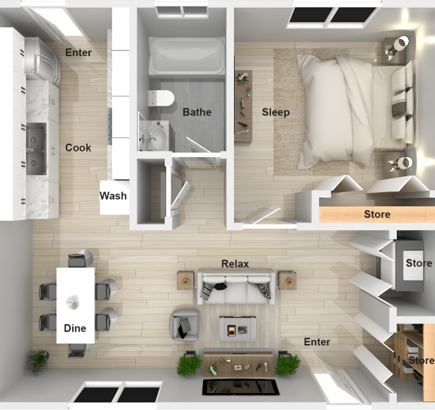 Axis RC 1 x 1 Floorplan (Labels)