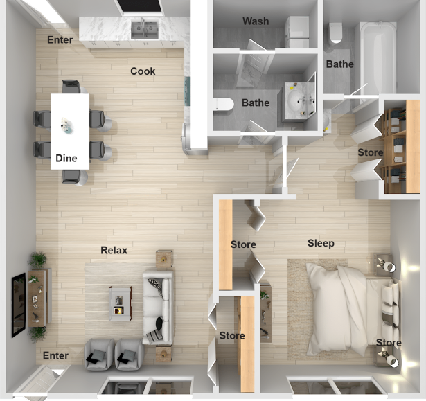 Axis RC 1 x 1.5 Floorplan (Labels)