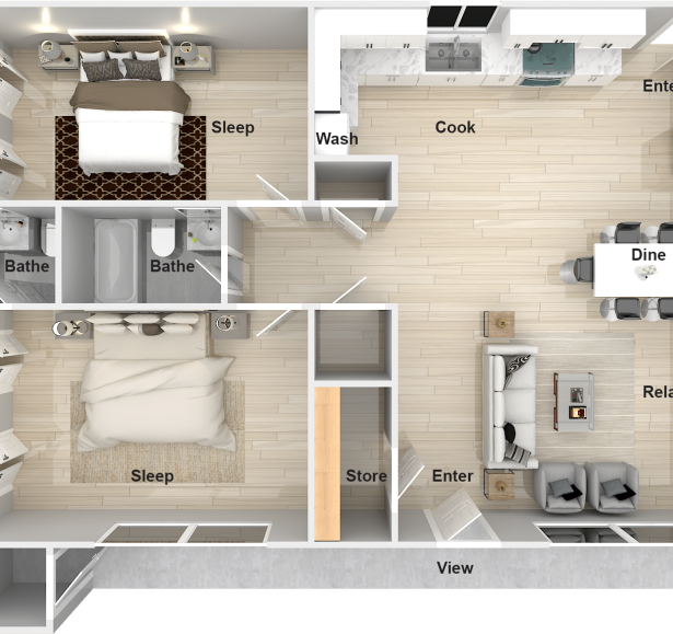 Axis RC 2 x 2 Floorplan (Labels)