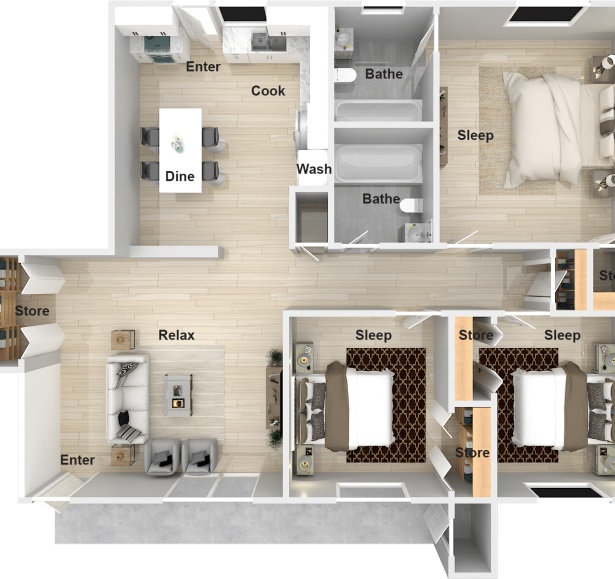 Axis RC 3 x 2 Floorplan (Labels)